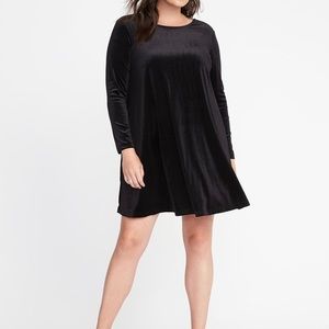 Velvet swing dress in black